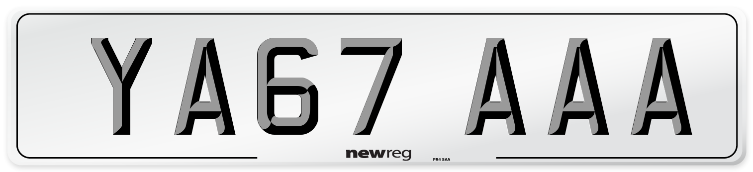YA67 AAA Number Plate from New Reg